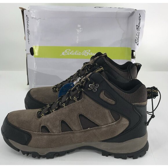 Eddie Bauer Hiking Boots Mens Size 11 Brown Suede Black Lace - Picture 1 of 16